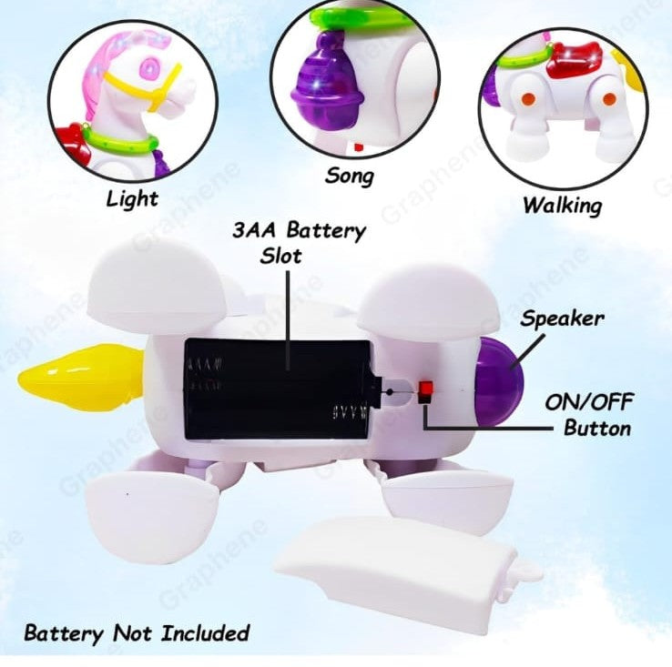 Electric Walking Pony Toy with Lights, Music & Movement โ Colorful Interactive Horse for Kids