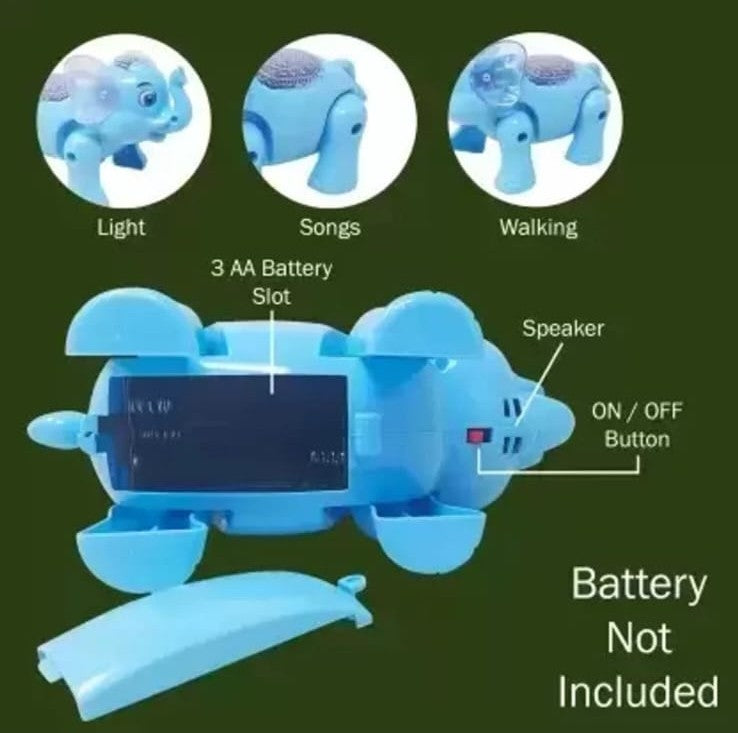 Musical Elephant Toy with Lights, Sounds – Fun Crawling Companion for Kids