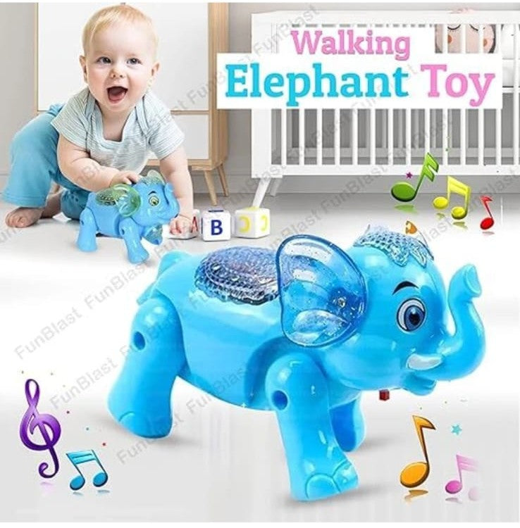 Musical Elephant Toy with Lights, Sounds – Fun Crawling Companion for Kids