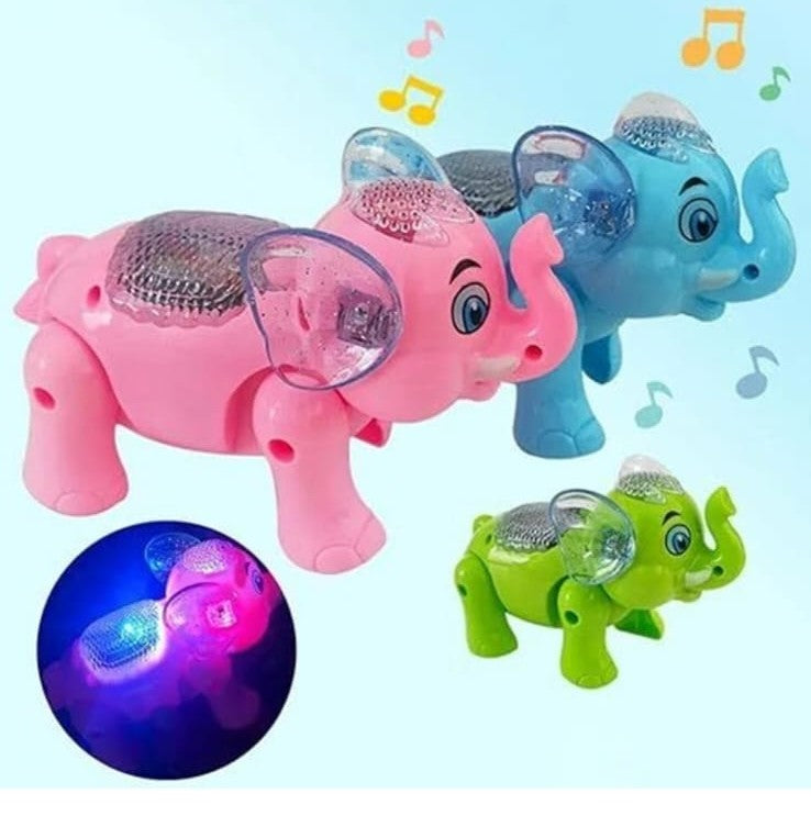 Musical Elephant Toy with Lights, Sounds – Fun Crawling Companion for Kids