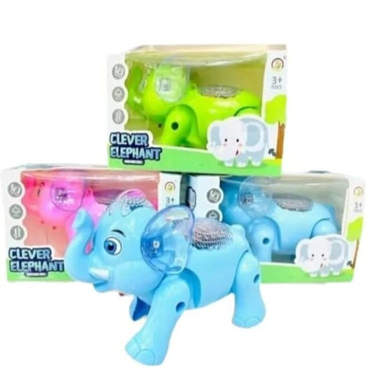 Musical Elephant Toy with Lights, Sounds – Fun Crawling Companion for Kids